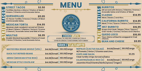 Menu Azul Tacos And Beer - 20