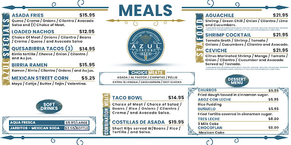 Menu Azul Tacos And Beer - 22