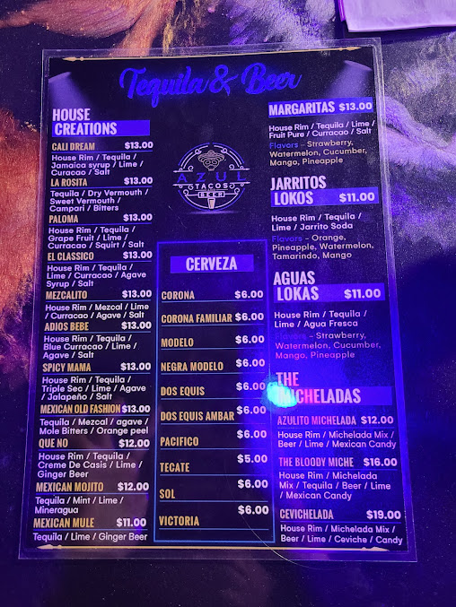 Menu Azul Tacos And Beer - 23
