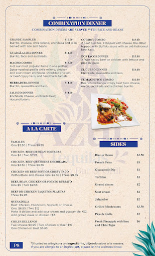 Menu Azul Tequilas Mexican Bar & Grill - 21