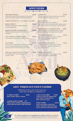 Menu Azul Tequilas Mexican Bar & Grill - 27