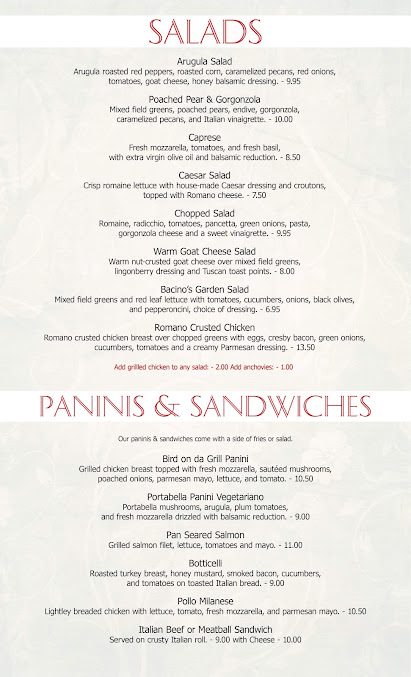 Menu Bacino's - 24