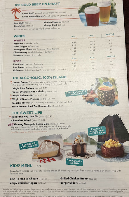 Menu Bahama Breeze - 29