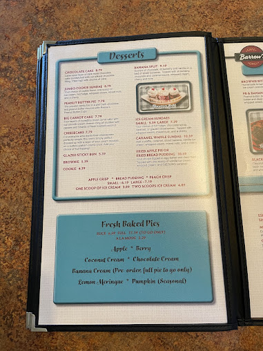 Menu Barrows Cafe And Grill - 25