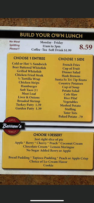Menu Barrows Cafe And Grill - 27