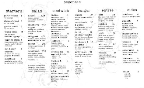 Menu Begonias - 20