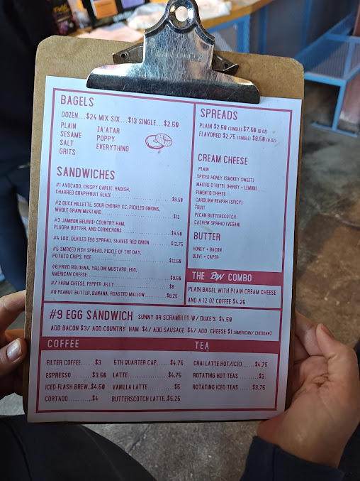 Menu Benchwarmers Bagels - 1
