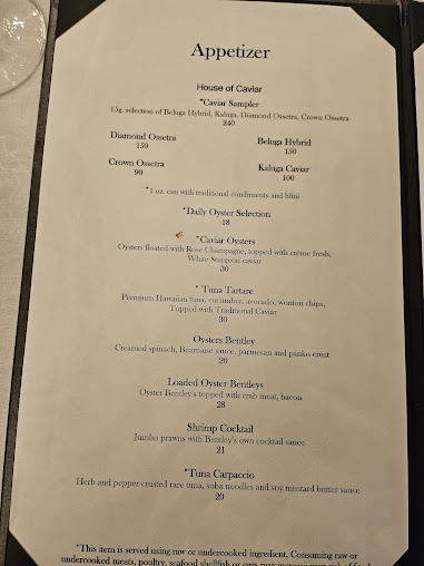 Menu Bentley's Restaurant - 22