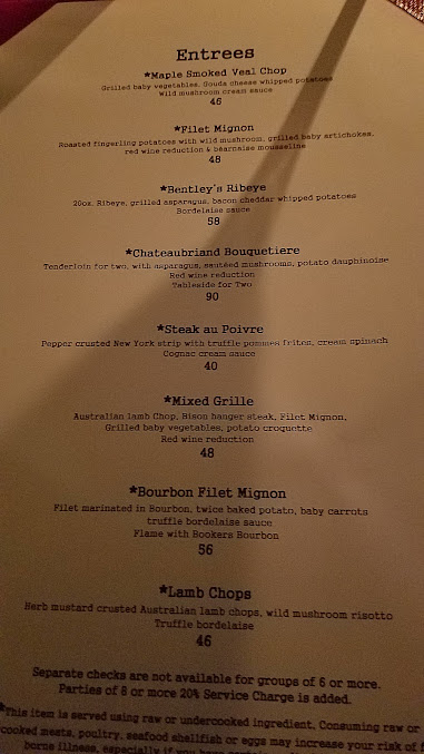 Menu Bentley's Restaurant - 25