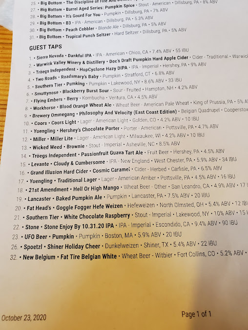 Menu Big Bottom Brewery - 20