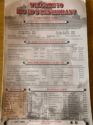 Menu Big Ed's Garner Restaurant - 25