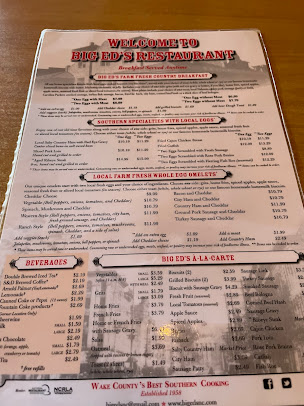 Menu Big Ed's Garner Restaurant - 29