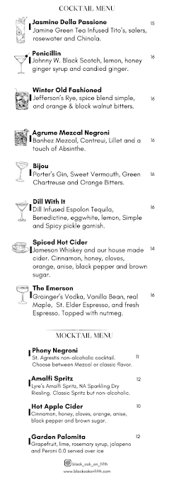 Menu Black Oak On Fifth - 24
