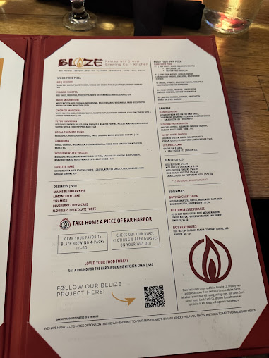 Menu Blaze Bar Harbor - 24