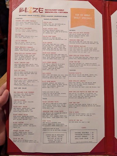 Menu Blaze Bar Harbor - 27