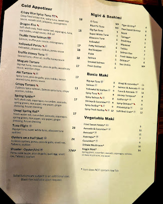 Menu Blufish - 25