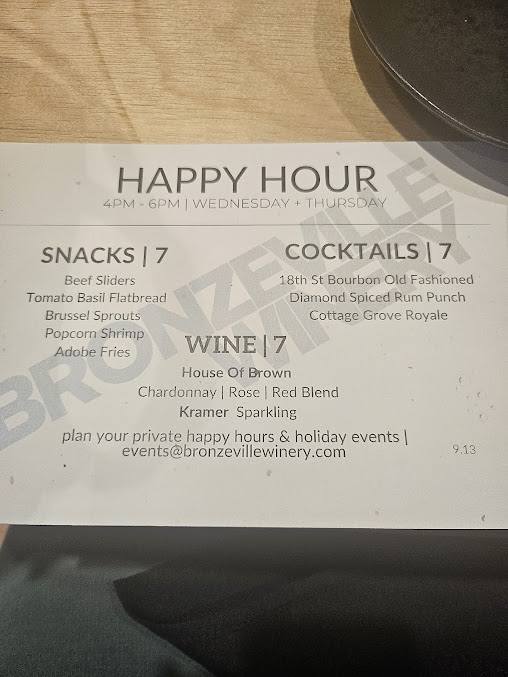 Menu Bronzeville Winery - 28