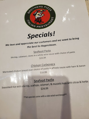 Menu Brothers Pizza Italian Restaurant - 22