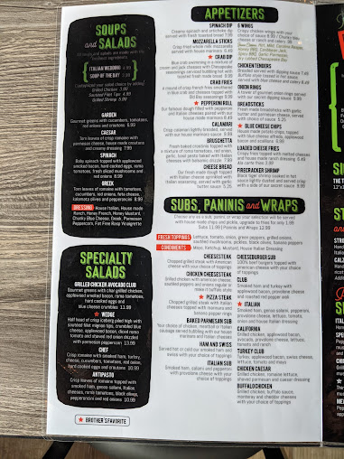 Menu Brothers Pizza Italian Restaurant - 23