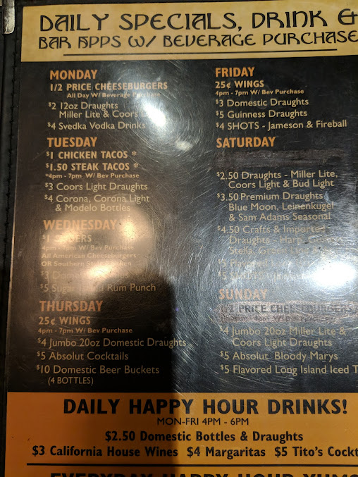 Menu Buddys Bites N Brews - 21