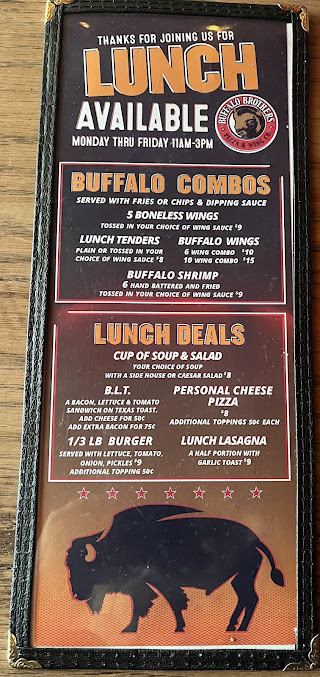 Menu Buffalo Brothers Of Lake Boone - 23