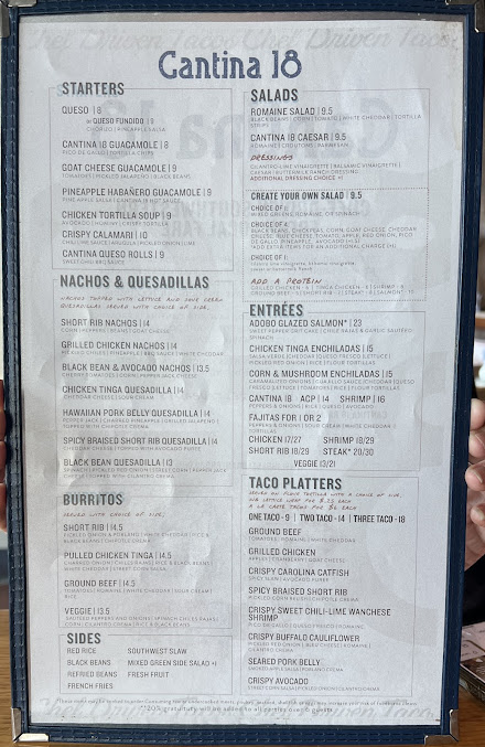 Menu Cantina 18 - 20