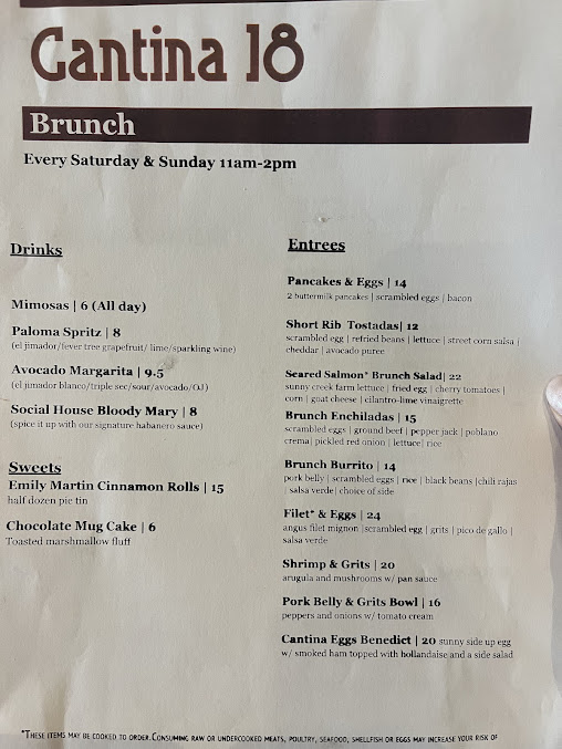 Menu Cantina 18 - 21