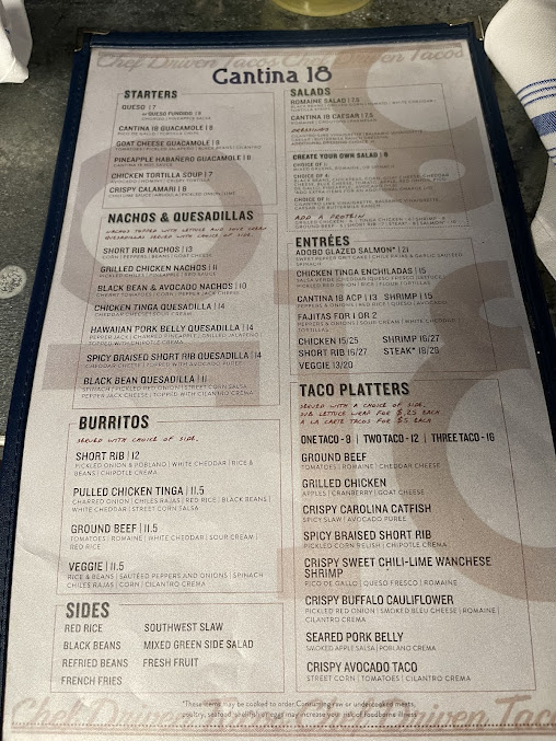 Menu Cantina 18 - 24