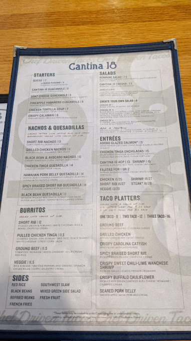 Menu Cantina 18 - 28