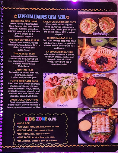Menu Casa Azul Mexican Kitchen Lincolnton - 22