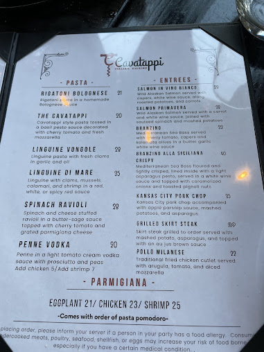 Menu Cavatappi Nyc - 23