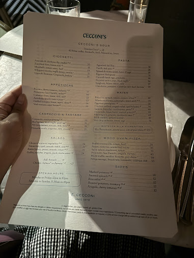 Menu Cecconi's Dumbo - 23