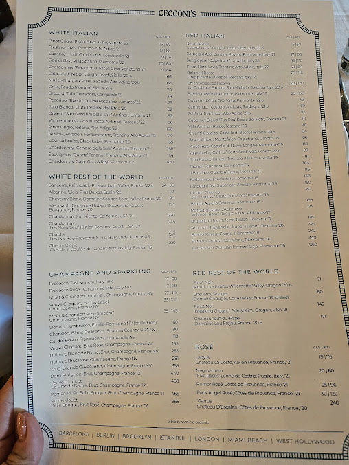 Menu Cecconi's Dumbo - 24