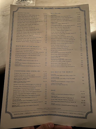Menu Cecconi's Dumbo - 27