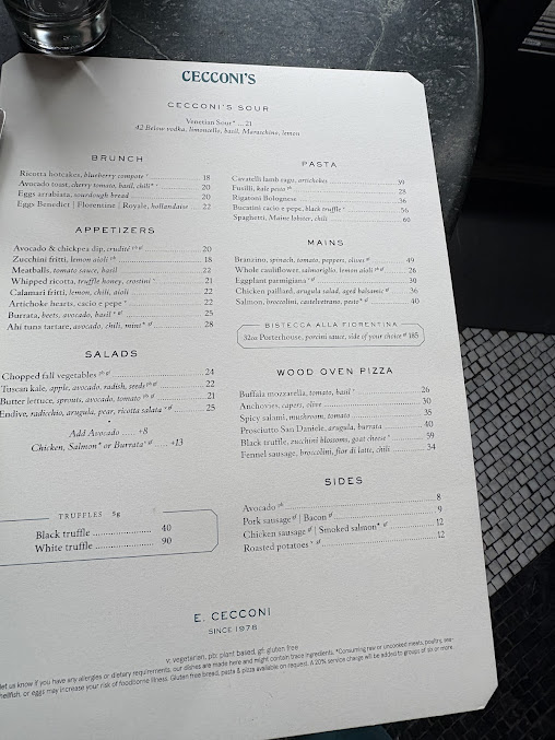 Menu Cecconi's Dumbo - 29