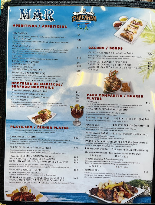 Menu Chacahua Mexican Restaurante - 20