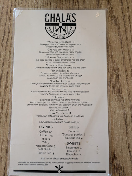 Menu Chalas Wood Fire Grill - 26