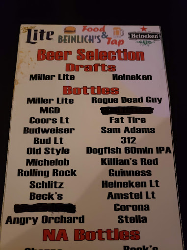 Menu Charlie Beinlich's - 24