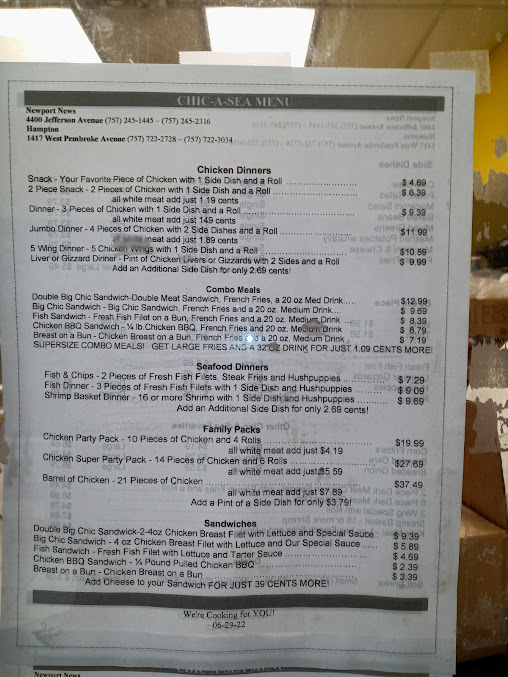 Menu Chic A Sea Restaurants - 27