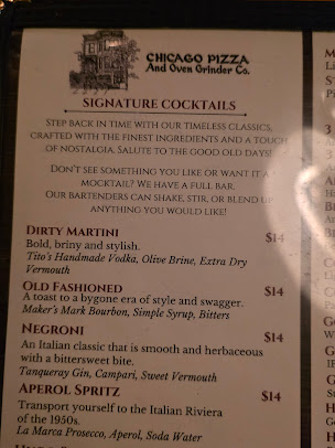 Menu Chicago Pizza And Oven Grinder Company - 25
