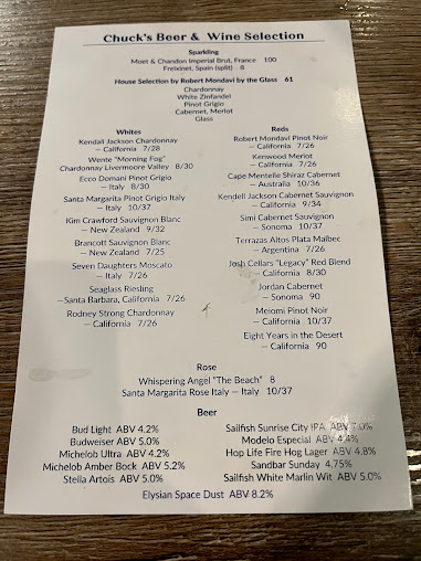 Menu Chucks Seafood Restaurant - 20
