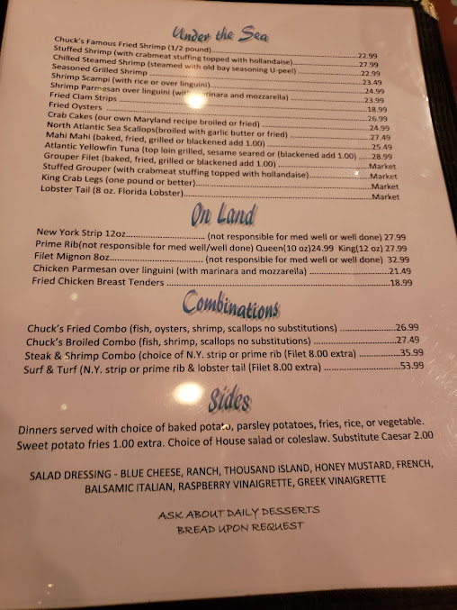 Menu Chucks Seafood Restaurant - 24