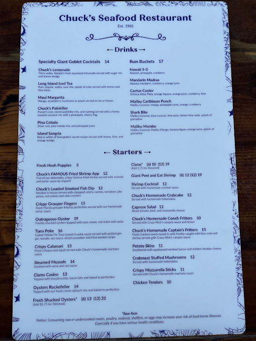 Menu Chucks Seafood Restaurant - 29