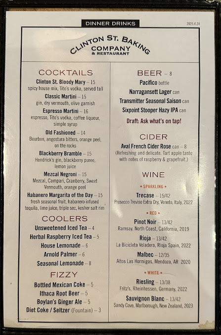 Menu Clinton St. Baking Company - 20