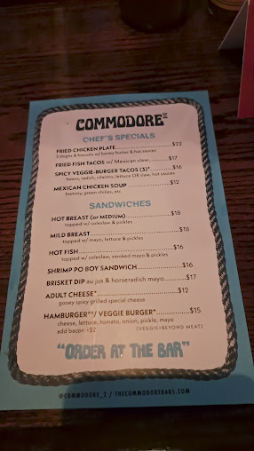 Menu Commodore Ii - 29