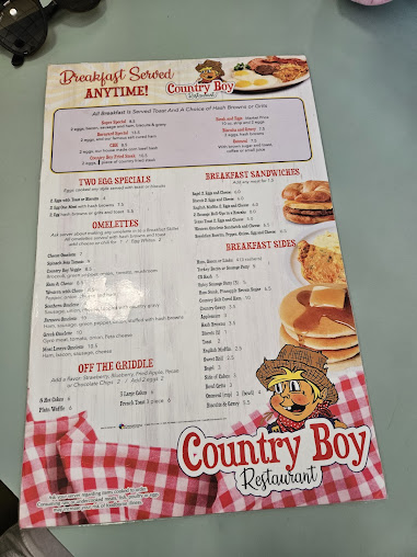 Menu Country Boy Restaurant - 21