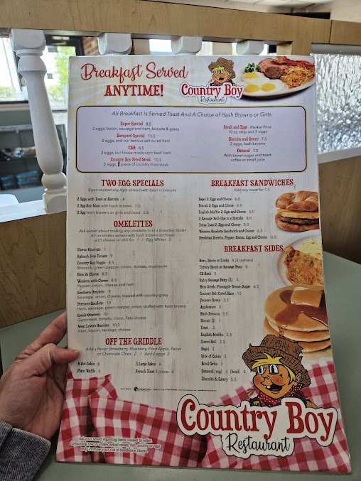 Menu Country Boy Restaurant - 22