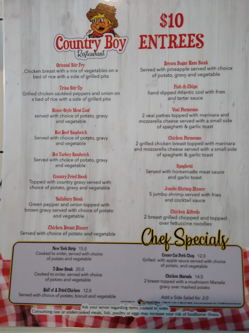Menu Country Boy Restaurant - 25