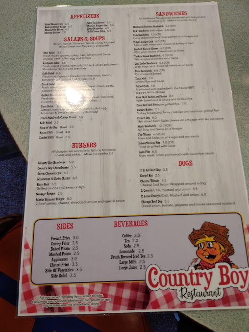 Menu Country Boy Restaurant - 27