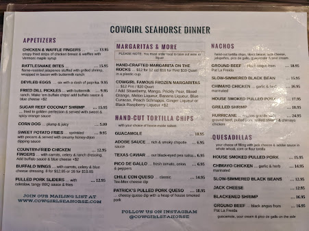 Menu Cowgirl Seahorse - 29